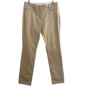 Rene Lezard Womens Khaki Beige Cotton Blend Dress Pants Straight Leg Size 36 4/6